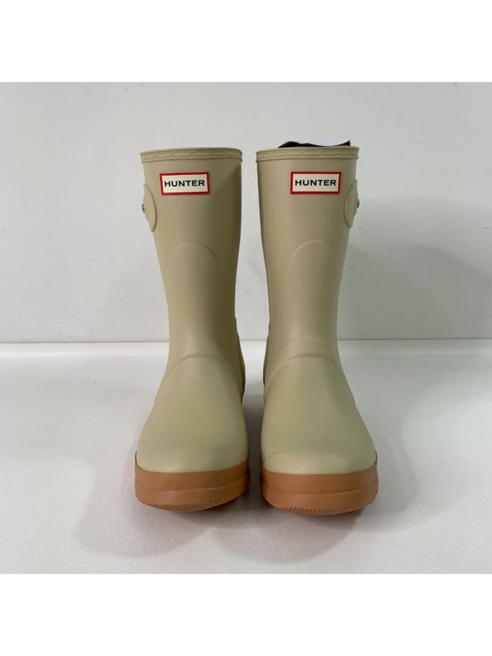 Hunter Women's Short Rain Boots Biscuit Size 10 Waterproof Adjustable Strap